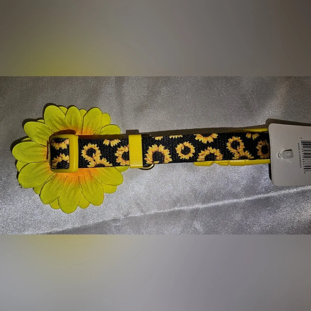 Top Paw Sunflower Polyester Dog Collar (S)